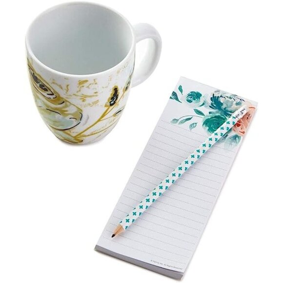Hallmark Patina Vie Blue Peony Mug and Stationery Gift Set - Picture 2 of 2